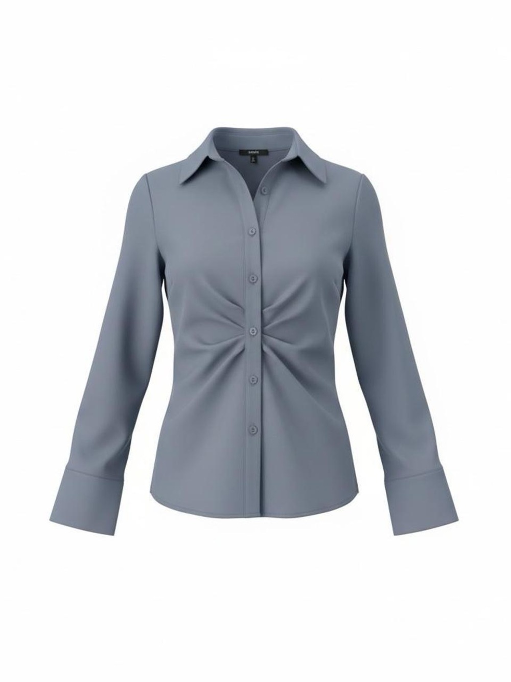 DREW Twisted Front Button-Down Blouse in Slate Blue Size Small